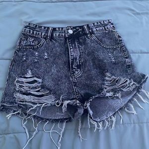 Discontinued dark grey distressed SHEIN shorts!         Size: S/36/4